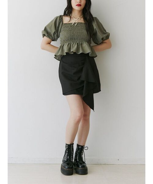 jouetie(ジュエティ)の「アシメフリルミニスカート(スカート・レディース・グリーン/ピンク/ブラック・MEDIUM)」の11枚目の写真