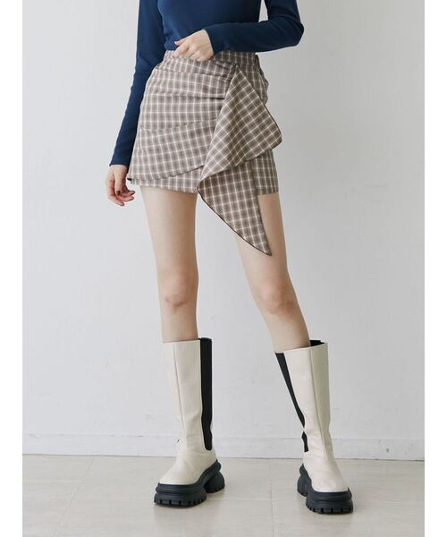 jouetie(ジュエティ)の「アシメフリルミニスカート(スカート・レディース・グリーン/ピンク/ブラック・MEDIUM)」の1枚目の写真