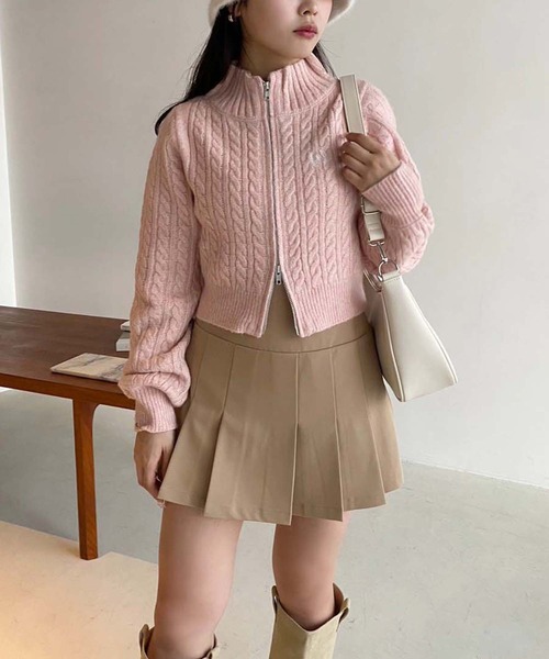 one after another NICE CLAUP（ワンアフターアナザーナイスクラップ）の「プリーツミニスカパン（スカート・レディース・グレー/ブラック/ベージュ・FREE）」の12枚目の写真