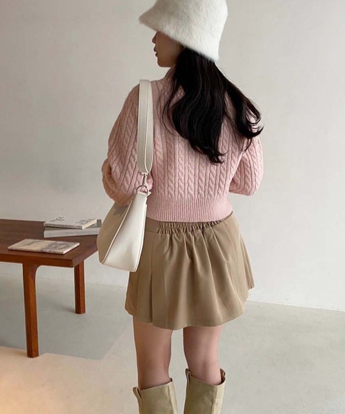 one after another NICE CLAUP（ワンアフターアナザーナイスクラップ）の「プリーツミニスカパン（スカート・レディース・グレー/ブラック/ベージュ・FREE）」の13枚目の写真