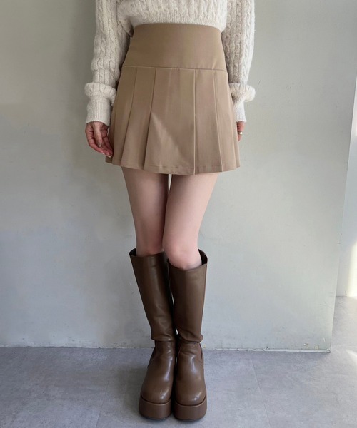 one after another NICE CLAUP（ワンアフターアナザーナイスクラップ）の「プリーツミニスカパン（スカート・レディース・グレー/ブラック/ベージュ・FREE）」の8枚目の写真