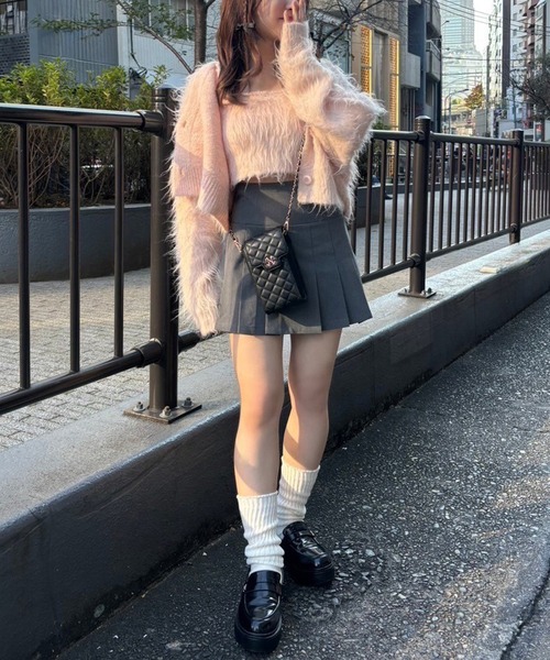 one after another NICE CLAUP（ワンアフターアナザーナイスクラップ）の「プリーツミニスカパン（スカート・レディース・グレー/ブラック/ベージュ・FREE）」の15枚目の写真