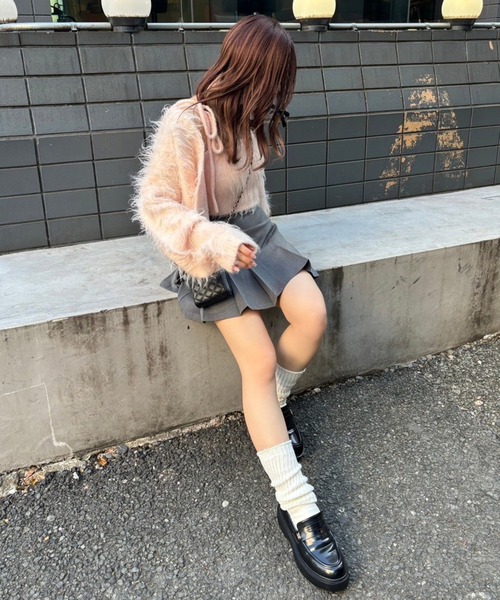 one after another NICE CLAUP（ワンアフターアナザーナイスクラップ）の「プリーツミニスカパン（スカート・レディース・グレー/ブラック/ベージュ・FREE）」の16枚目の写真