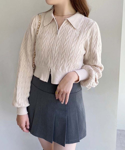 one after another NICE CLAUP（ワンアフターアナザーナイスクラップ）の「プリーツミニスカパン（スカート・レディース・グレー/ブラック/ベージュ・FREE）」の4枚目の写真