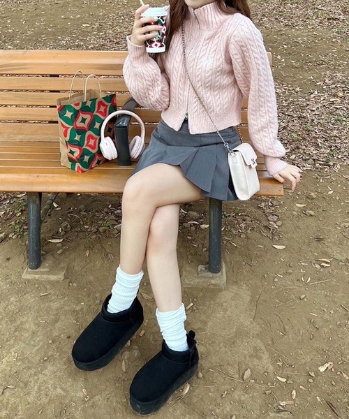 one after another NICE CLAUP（ワンアフターアナザーナイスクラップ）の「プリーツミニスカパン（スカート・レディース・グレー/ブラック/ベージュ・FREE）」の14枚目の写真