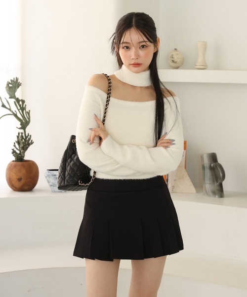 one after another NICE CLAUP（ワンアフターアナザーナイスクラップ）の「プリーツミニスカパン（スカート・レディース・グレー/ブラック/ベージュ・FREE）」の20枚目の写真