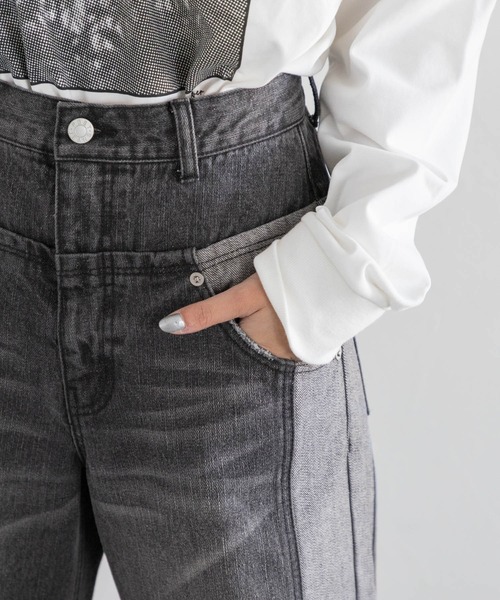 PAGEBOY（ページボーイ）の「キリカエデニムパンツ（デニムパンツ・レディース・ブルー/ブラック・26inch/25inch）」の15枚目の写真