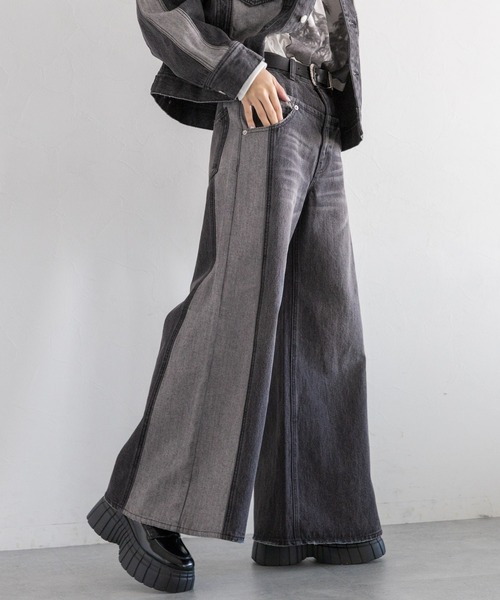 PAGEBOY（ページボーイ）の「キリカエデニムパンツ（デニムパンツ・レディース・ブルー/ブラック・26inch/25inch）」の22枚目の写真