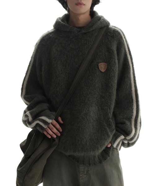 MASONPRINCE（メイソンプリンス）の「オーバーサイズ サイドライン ニットパーカー MY2108【MASONPRINCE】（ニット/セーター・メンズ・グレー/ブラウン/カーキ・L/M/S）」の16枚目の写真