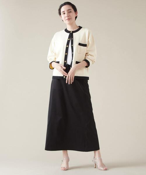 Traditional Weatherwear（トラディショナルウェザーウェア）の「【Traditional Weatherwear/トラディショナルウェザーウェア】ARKLEY KNIT バイカラーカーディガン（カーディガン/ボレロ・レディース・ブラック/アイボリー・XS）」の4枚目の写真