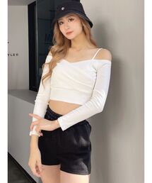 GYDA | カシュクールデザインオフショルトップス(Tシャツ/カットソー)