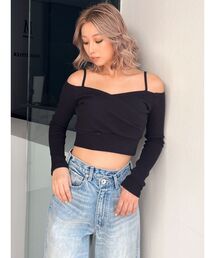 GYDA | カシュクールデザインオフショルトップス(Tシャツ/カットソー)