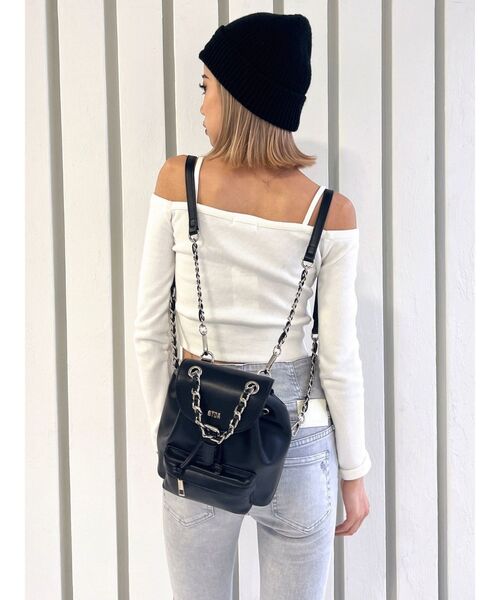 GYDA(ジェイダ)の「カシュクールデザインオフショルトップス(Tシャツ/カットソー・レディース・ブラック/オフホワイト/ミント・FREE)」の8枚目の写真