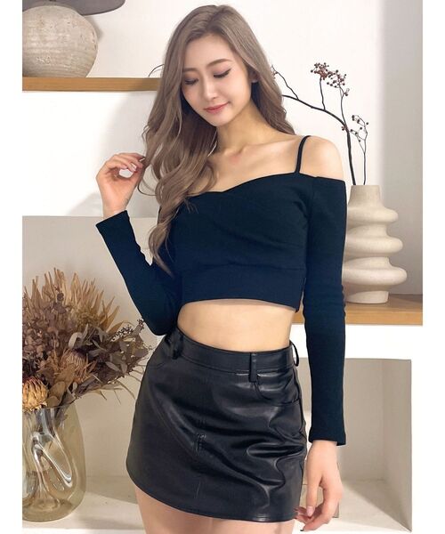 GYDA(ジェイダ)の「カシュクールデザインオフショルトップス(Tシャツ/カットソー・レディース・ブラック/オフホワイト/ミント・FREE)」の17枚目の写真