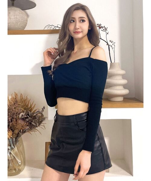 GYDA(ジェイダ)の「カシュクールデザインオフショルトップス(Tシャツ/カットソー・レディース・ブラック/オフホワイト/ミント・FREE)」の20枚目の写真