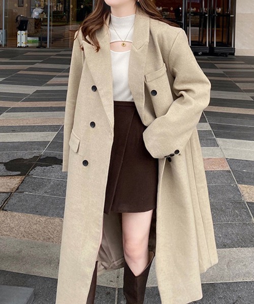 Miniministore(ミニミニストア)の「ニットトップス 胸開き プチハイネック(ニット/セーター・レディース・ベージュ/ブラウン/ブラック/ホワイト/オリーブ/オレンジ・フリー)」の14枚目の写真