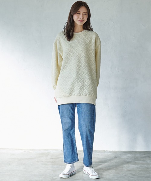 Arnold Palmer（アーノルドパーマー）の「アンブレラ ふくれジャガード チュニック（チュニック・レディース・アイボリー/杢グレー/サックスブルー・M/L/S）」の5枚目の写真