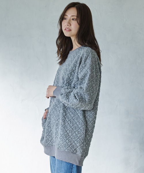 Arnold Palmer（アーノルドパーマー）の「アンブレラ ふくれジャガード チュニック（チュニック・レディース・アイボリー/杢グレー/サックスブルー・M/L/S）」の6枚目の写真