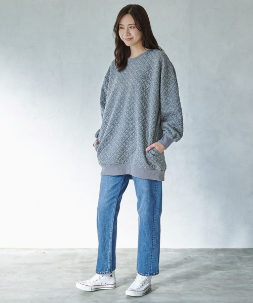 Arnold Palmer（アーノルドパーマー）の「アンブレラ ふくれジャガード チュニック（チュニック・レディース・アイボリー/杢グレー/サックスブルー・M/L/S）」の8枚目の写真