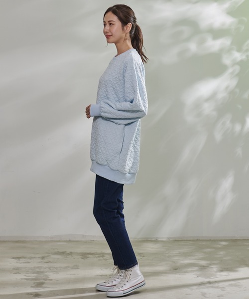 Arnold Palmer（アーノルドパーマー）の「アンブレラ ふくれジャガード チュニック（チュニック・レディース・アイボリー/杢グレー/サックスブルー・M/L/S）」の17枚目の写真