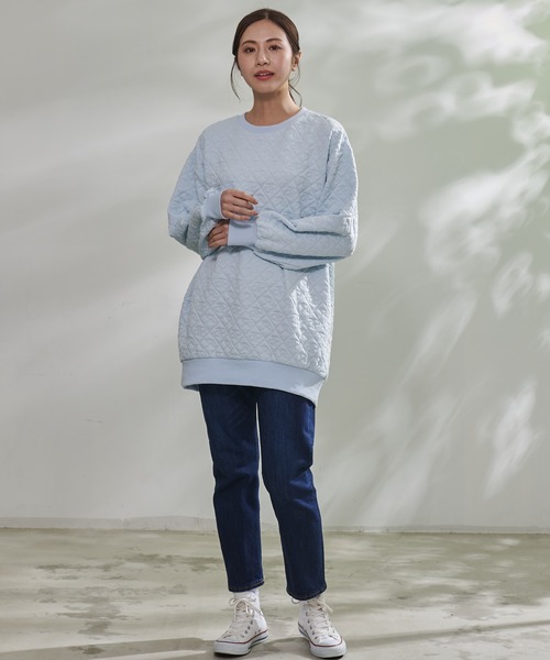 Arnold Palmer（アーノルドパーマー）の「アンブレラ ふくれジャガード チュニック（チュニック・レディース・アイボリー/杢グレー/サックスブルー・M/L/S）」の10枚目の写真