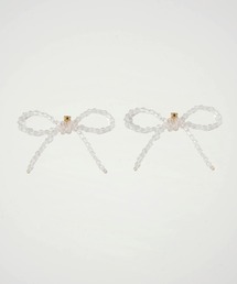 HUIT bouquet（ユイット）の「リボンモチーフ クリア ピアス HUIT（ピアス（両耳用））」