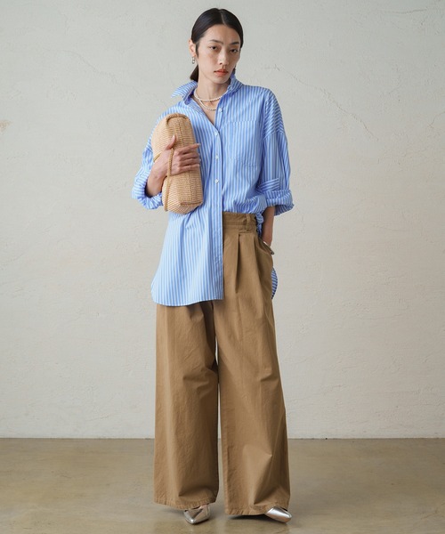 LOUNGEDRESS（ラウンジドレス）の「コットンオーバーシャツ（シャツ/ブラウス・レディース・ストライプ/オフホワイト・FREE）」の13枚目の写真