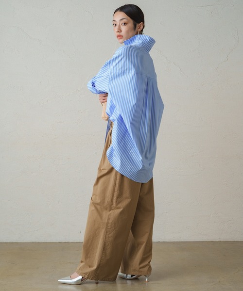 LOUNGEDRESS（ラウンジドレス）の「コットンオーバーシャツ（シャツ/ブラウス・レディース・ストライプ/オフホワイト・FREE）」の16枚目の写真