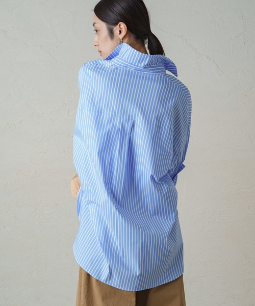 LOUNGEDRESS（ラウンジドレス）の「コットンオーバーシャツ（シャツ/ブラウス・レディース・ストライプ/オフホワイト・FREE）」の20枚目の写真