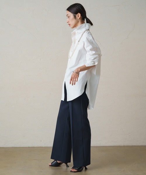 LOUNGEDRESS（ラウンジドレス）の「コットンオーバーシャツ（シャツ/ブラウス・レディース・ストライプ/オフホワイト・FREE）」の5枚目の写真