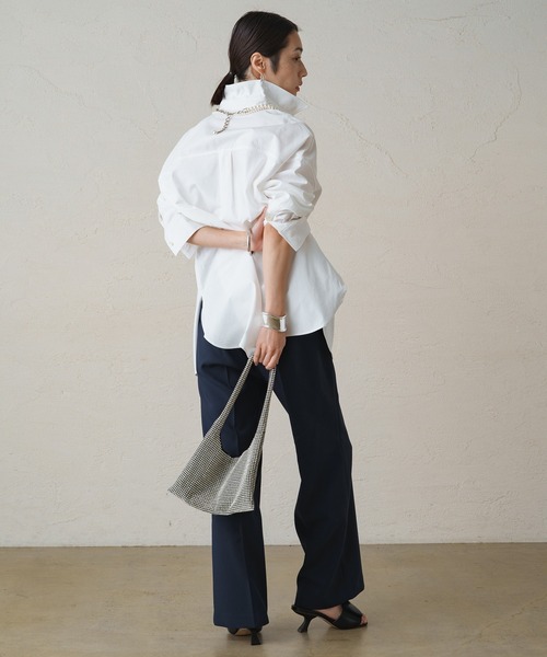 LOUNGEDRESS（ラウンジドレス）の「コットンオーバーシャツ（シャツ/ブラウス・レディース・ストライプ/オフホワイト・FREE）」の8枚目の写真