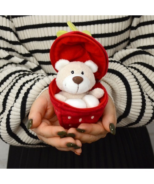 NICI/キーリング クラシックベア2024 ベア+イチゴ 13cm（キーホルダー