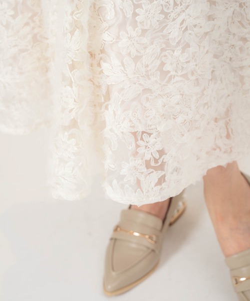 NOELA（ノエラ）の「チュール刺繍スカート（スカート・レディース・ラベンダー/カーキ/オフホワイト・S/M）」の7枚目の写真