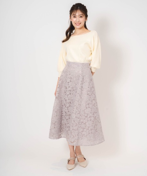 NOELA（ノエラ）の「チュール刺繍スカート（スカート・レディース・ラベンダー/カーキ/オフホワイト・S/M）」の9枚目の写真