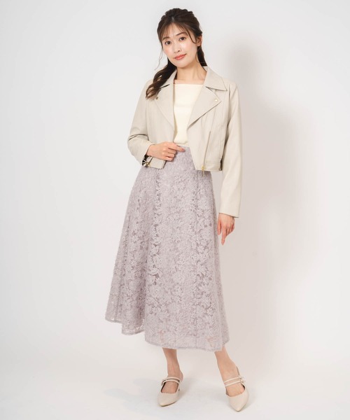 NOELA（ノエラ）の「チュール刺繍スカート（スカート・レディース・ラベンダー/カーキ/オフホワイト・S/M）」の10枚目の写真