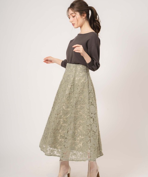 NOELA（ノエラ）の「チュール刺繍スカート（スカート・レディース・ラベンダー/カーキ/オフホワイト・S/M）」の11枚目の写真