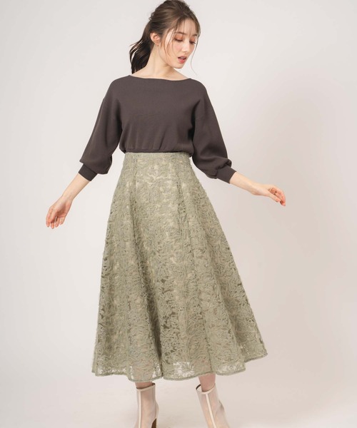 NOELA（ノエラ）の「チュール刺繍スカート（スカート・レディース・ラベンダー/カーキ/オフホワイト・S/M）」の12枚目の写真