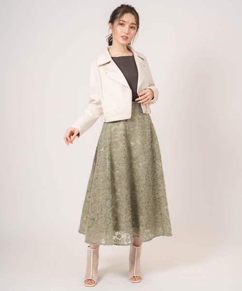 NOELA（ノエラ）の「チュール刺繍スカート（スカート・レディース・ラベンダー/カーキ/オフホワイト・S/M）」の13枚目の写真