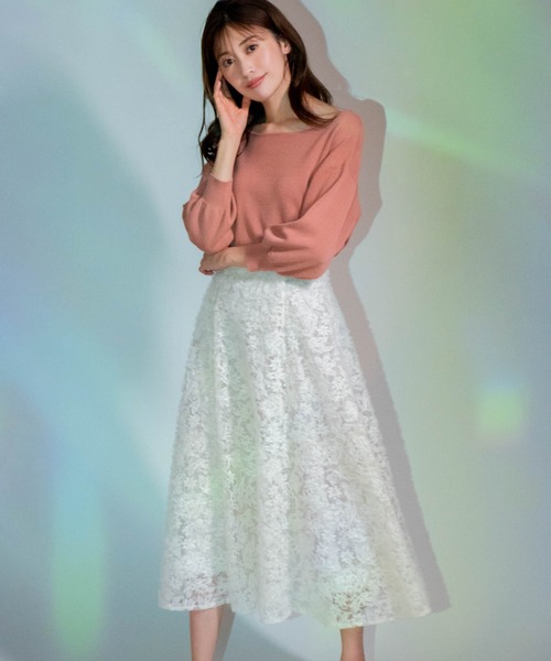 NOELA（ノエラ）の「チュール刺繍スカート（スカート・レディース・ラベンダー/カーキ/オフホワイト・S/M）」の21枚目の写真