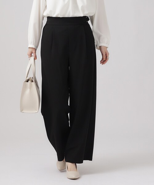 DRESKIP(ドレスキップ)の「◆【ストレッチ】きれいめコーデにマッチ サイドタブ付き ワイドパンツ(その他パンツ・レディース・ブラック/ナチュラル/ライトイエロー系・02/03/04)」の21枚目の写真