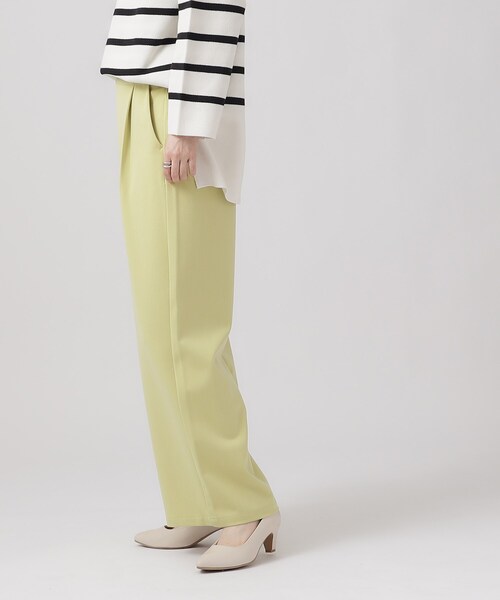 DRESKIP(ドレスキップ)の「◆【ストレッチ】きれいめコーデにマッチ サイドタブ付き ワイドパンツ(その他パンツ・レディース・ブラック/ナチュラル/ライトイエロー系・02/03/04)」の8枚目の写真