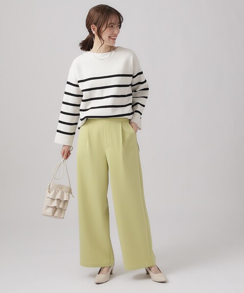 DRESKIP(ドレスキップ)の「◆【ストレッチ】きれいめコーデにマッチ サイドタブ付き ワイドパンツ(その他パンツ・レディース・ブラック/ナチュラル/ライトイエロー系・02/03/04)」の14枚目の写真
