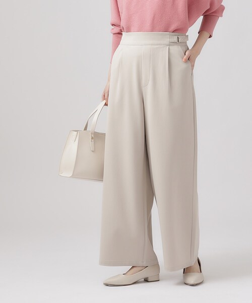 DRESKIP(ドレスキップ)の「◆【ストレッチ】きれいめコーデにマッチ サイドタブ付き ワイドパンツ(その他パンツ・レディース・ブラック/ナチュラル/ライトイエロー系・02/03/04)」の19枚目の写真