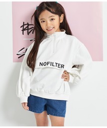 ANAP kids | ハーフジップバックロゴミニ裏毛トレーナー【親子お揃い】(スウェット)