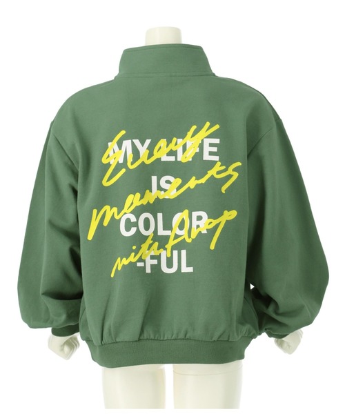 ANAP kids（アナップキッズ）の「ハーフジップバックロゴミニ裏毛トレーナー【親子お揃い】（スウェット・キッズ・オフホワイト/カーキ/ブラック・110cm/120cm/130cm）」の18枚目の写真