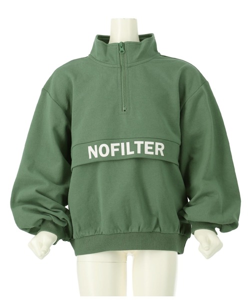 ANAP kids（アナップキッズ）の「ハーフジップバックロゴミニ裏毛トレーナー【親子お揃い】（スウェット・キッズ・オフホワイト/カーキ/ブラック・110cm/120cm/130cm）」の19枚目の写真