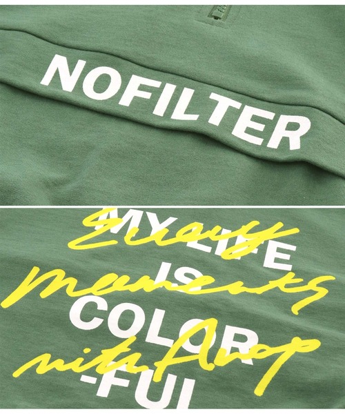 ANAP kids（アナップキッズ）の「ハーフジップバックロゴミニ裏毛トレーナー【親子お揃い】（スウェット・キッズ・オフホワイト/カーキ/ブラック・110cm/120cm/130cm）」の20枚目の写真