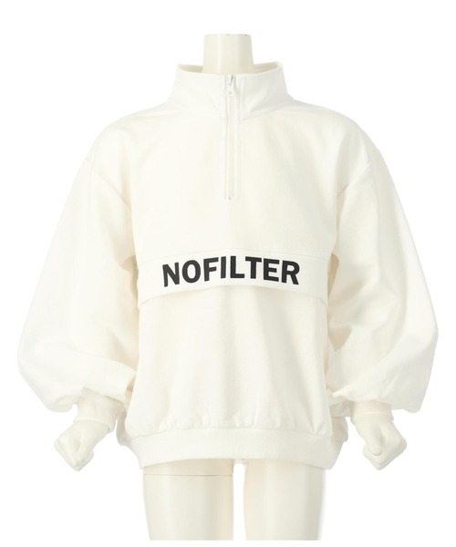 ANAP kids（アナップキッズ）の「ハーフジップバックロゴミニ裏毛トレーナー【親子お揃い】（スウェット・キッズ・オフホワイト/カーキ/ブラック・110cm/120cm/130cm）」の21枚目の写真