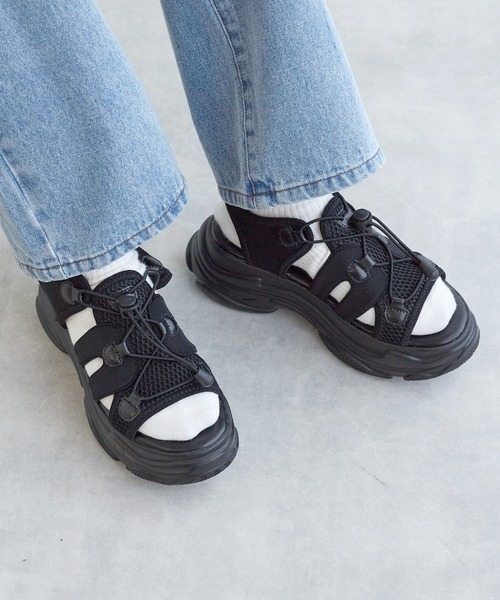 w closet（ダブルクローゼット）の「メッシュ切替スポサン（サンダル・レディース・オフホワイト/カーキ/ブラック・M/L）」の17枚目の写真