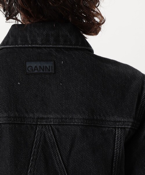 GANNI クロップド ジャケット ウォッシュド ブラック 【公式通販】
